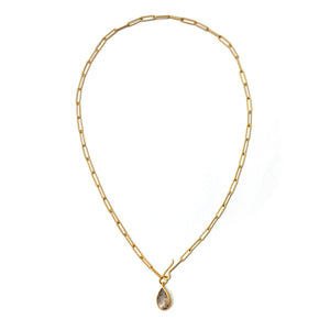 Tourmalated Amethyst Lariat Necklace-Necklaces-Emily Rogstad-Pistachios