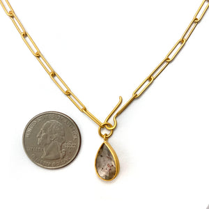 Tourmalated Amethyst Lariat NecklaceXXX-Necklaces-Emily Rogstad-Pistachios