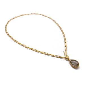 Tourmalated Amethyst Lariat NecklaceXXX-Necklaces-Emily Rogstad-Pistachios