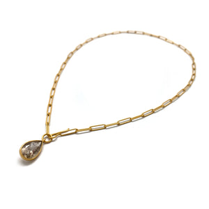 Tourmalated Amethyst Lariat NecklaceXXX-Necklaces-Emily Rogstad-Pistachios