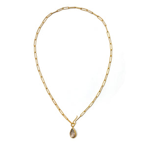 Tourmalated Amethyst Lariat NecklaceXXX-Necklaces-Emily Rogstad-Pistachios