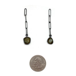 Tourmalated Quartz Dangle Earrings-Earrings-Emily Rogstad-Pistachios