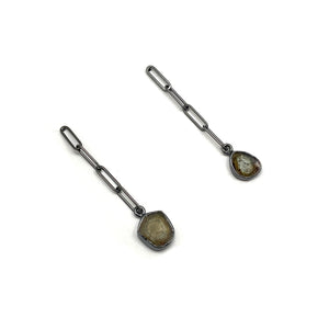 Tourmalated Quartz Dangle Earrings-Earrings-Emily Rogstad-Pistachios