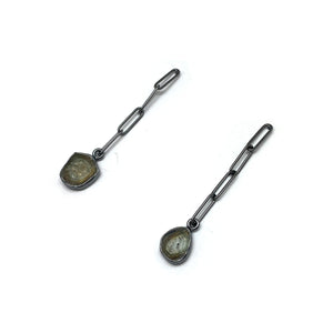 Tourmalated Quartz Dangle Earrings-Earrings-Emily Rogstad-Pistachios