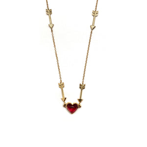 Tourmaline Heart and Arrows Necklace-Necklaces-Rachel Quinn-Pistachios