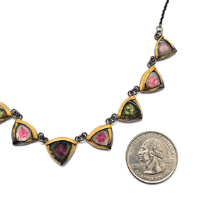 Tourmaline and 24k Gold Necklace - Pistachios