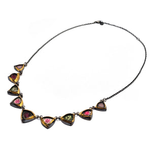 Tourmaline and 24k Gold Necklace - Pistachios
