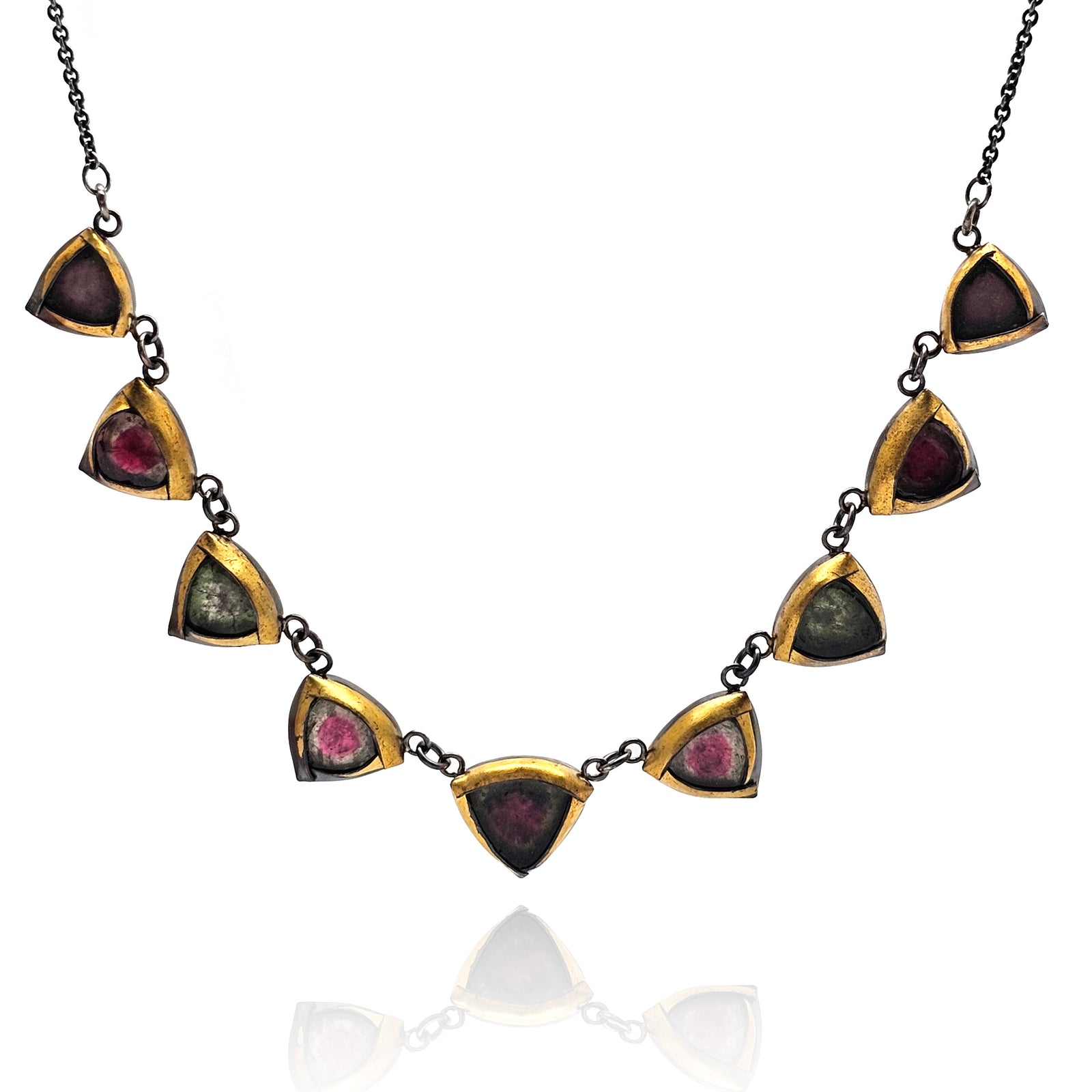 Tourmaline and 24k Gold Necklace - Pistachios