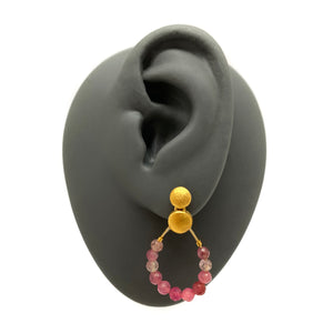 Tourmaline and Gold Earrings-Earrings-Bernd Wolf-Pistachios