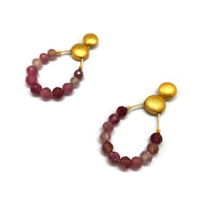 Tourmaline and Gold Earrings-Earrings-Bernd Wolf-Pistachios