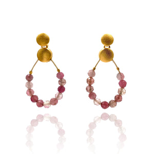 Tourmaline and Gold Earrings-Earrings-Bernd Wolf-Pistachios