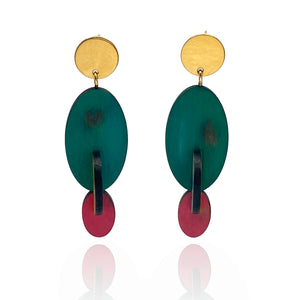 Triple Oval Earrings-Earrings-Cristina Zani-Pistachios