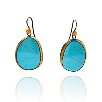 Turquoise Keum-Boo Earrings