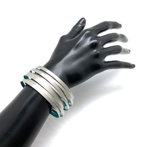 Turquoise Thick Stripe Bracelet-Bracelets-Claudia Hoppe-Pistachios