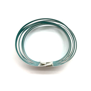 Turquoise Thick Stripe Bracelet-Bracelets-Claudia Hoppe-Pistachios