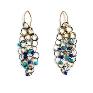 Turquoise and Lapis Earrings-Earrings-Meghan Riley-Pistachios