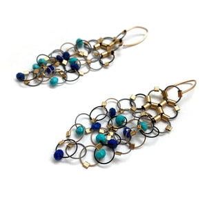 Turquoise and Lapis Earrings-Earrings-Meghan Riley-Pistachios