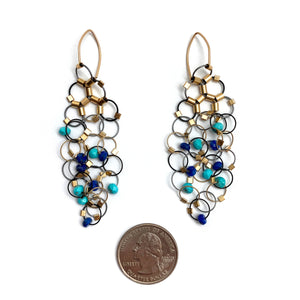 Turquoise and Lapis Earrings-Earrings-Meghan Riley-Pistachios