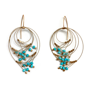 Turquoise and Nylon Earrings-Earrings-Meghan Riley-Pistachios