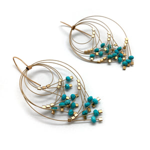 Turquoise and Nylon Earrings-Earrings-Meghan Riley-Pistachios