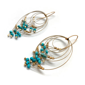 Turquoise and Nylon Earrings-Earrings-Meghan Riley-Pistachios