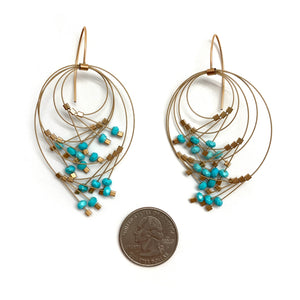 Turquoise and Nylon Earrings-Earrings-Meghan Riley-Pistachios
