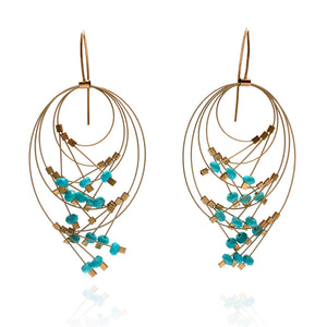 Turquoise and Nylon Earrings-Earrings-Meghan Riley-Pistachios