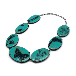 Turquoise and Onyx Reversible Necklace-Necklaces-Kelly Jean Conroy-Pistachios