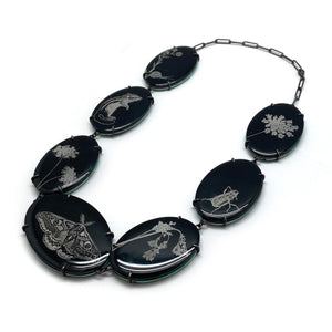 Turquoise and Onyx Reversible Necklace-Necklaces-Kelly Jean Conroy-Pistachios