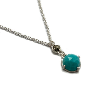 Turquoise and Pyrite Pendant Necklace-Heather Guidero-Pistachios