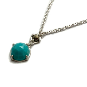 Turquoise and Pyrite Pendant Necklace-Heather Guidero-Pistachios