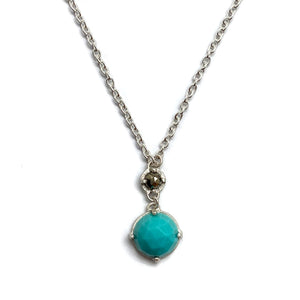 Turquoise and Pyrite Pendant Necklace-Heather Guidero-Pistachios