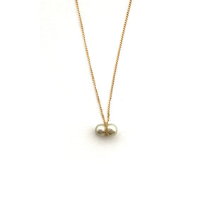 Twin Pearl Necklace-Necklaces-Jo Nakamura-Pistachios