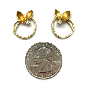 Twirling Leaf Stud Earrings-Earrings-Liaung-Chung Yen-Pistachios
