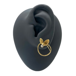 Twirling Leaf Stud Earrings-Earrings-Liaung-Chung Yen-Pistachios