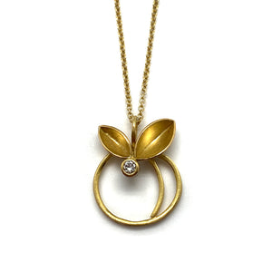 Twirling Leaves Circle Necklace-Necklaces-Liaung-Chung Yen-Pistachios