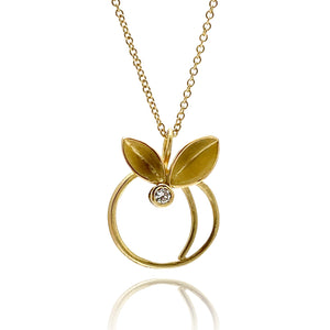 Twirling Leaves Circle Necklace-Necklaces-Liaung-Chung Yen-Pistachios