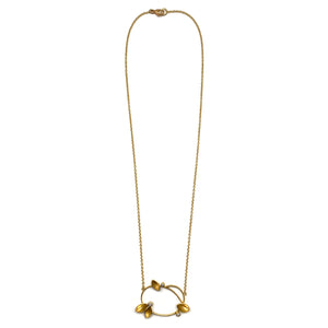 Twirling Leaves Oval Necklace-Necklaces-Liaung-Chung Yen-Pistachios