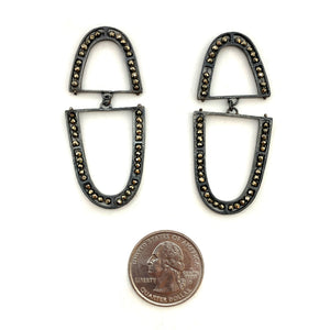 'U' Shaped Pyrite Earrings-Earrings-Heather Guidero-Pistachios