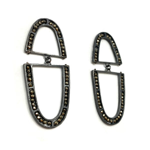 'U' Shaped Pyrite Earrings-Earrings-Heather Guidero-Pistachios