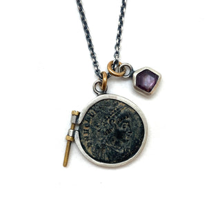 Vintage Coin Necklace-Necklaces-Carin Jones-Pistachios