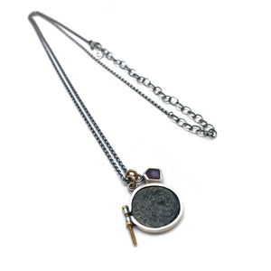 Vintage Coin Necklace-Necklaces-Carin Jones-Pistachios