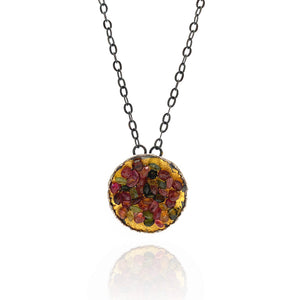 Watermelon Tourmaline Pendant-Necklaces-So Young Park-Pistachios