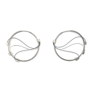 Wavy Gunmetal Hoop Earrings-Earrings-Meghan Riley-Pistachios