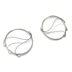 Wavy Gunmetal Hoop Earrings-Earrings-Meghan Riley-Pistachios