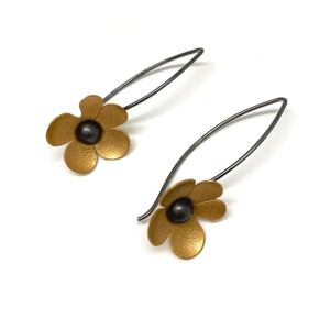 Whimsical Gold Flower Earrings-Earrings-Anna Krol-Pistachios