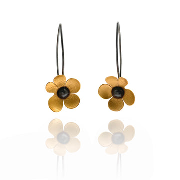 Whimsical Gold Flower Earrings