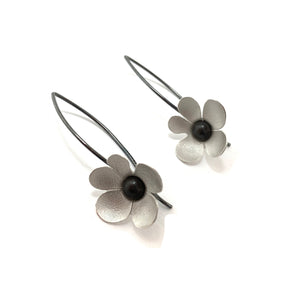 Whimsical Silver Flower Earrings-Earrings-Anna Krol-Pistachios