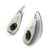 White Enamel Earrings with Blue Green Beads-Earrings-Jenne Rayburn-Pistachios