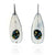 White Enamel Earrings with Blue Green Beads-Earrings-Jenne Rayburn-Pistachios